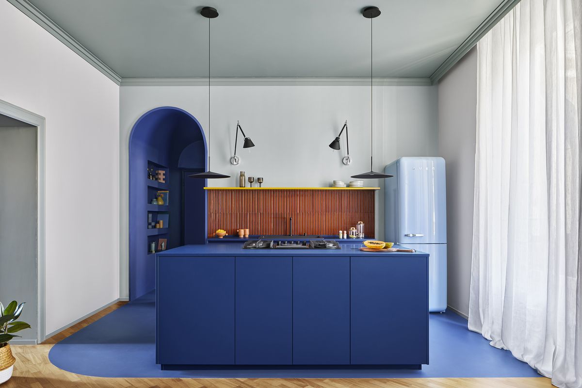 cuisine design bleue