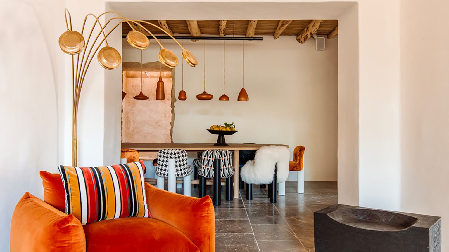 salon et salle à manger décoration contemporaine maison Ibiza