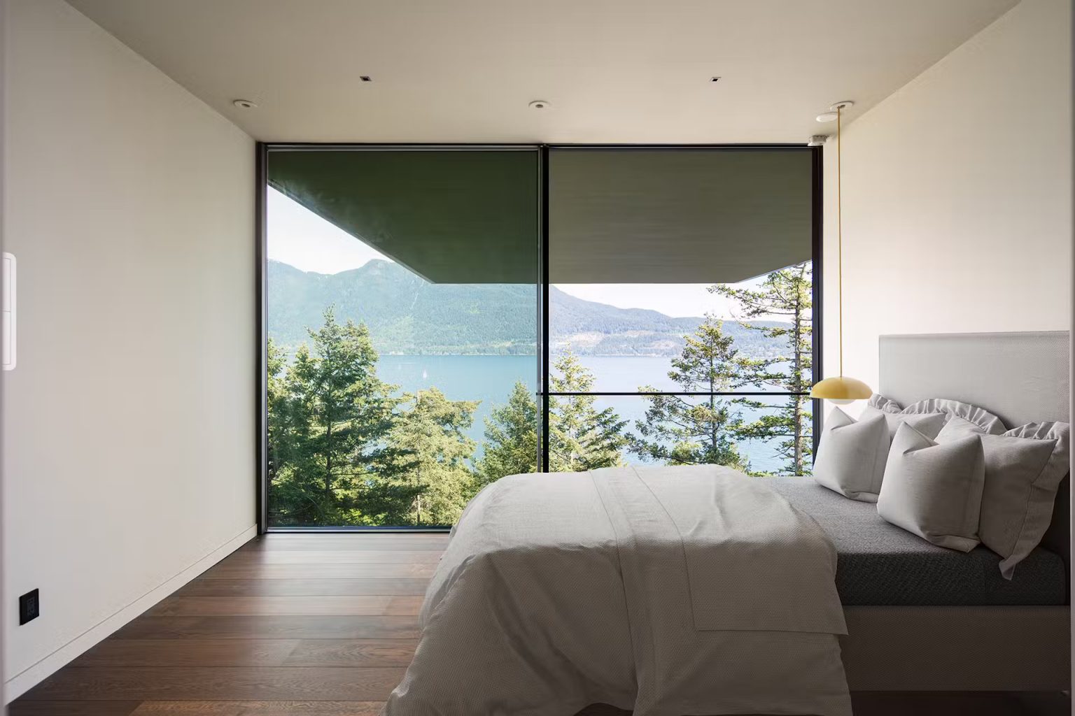 chambre avec baie vitrée maison architecte