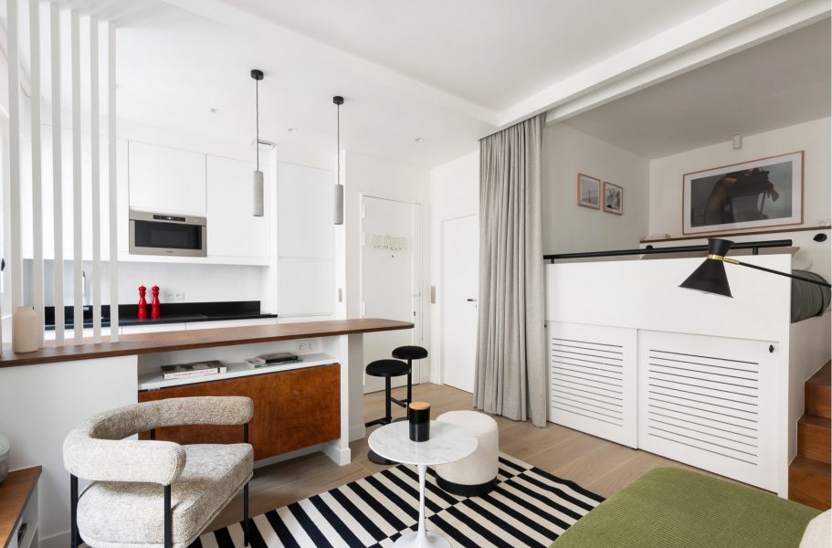 Un studio de 26m2 à Paris optimisé comme un deux-pièces