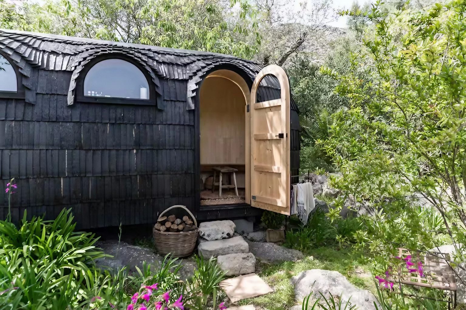 sauna dans jardin