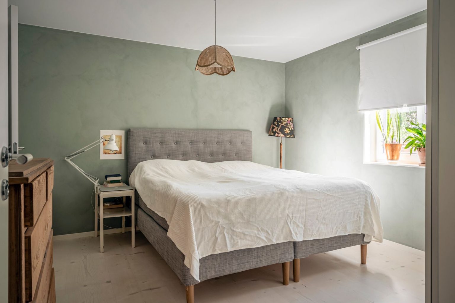 chambre mur vert