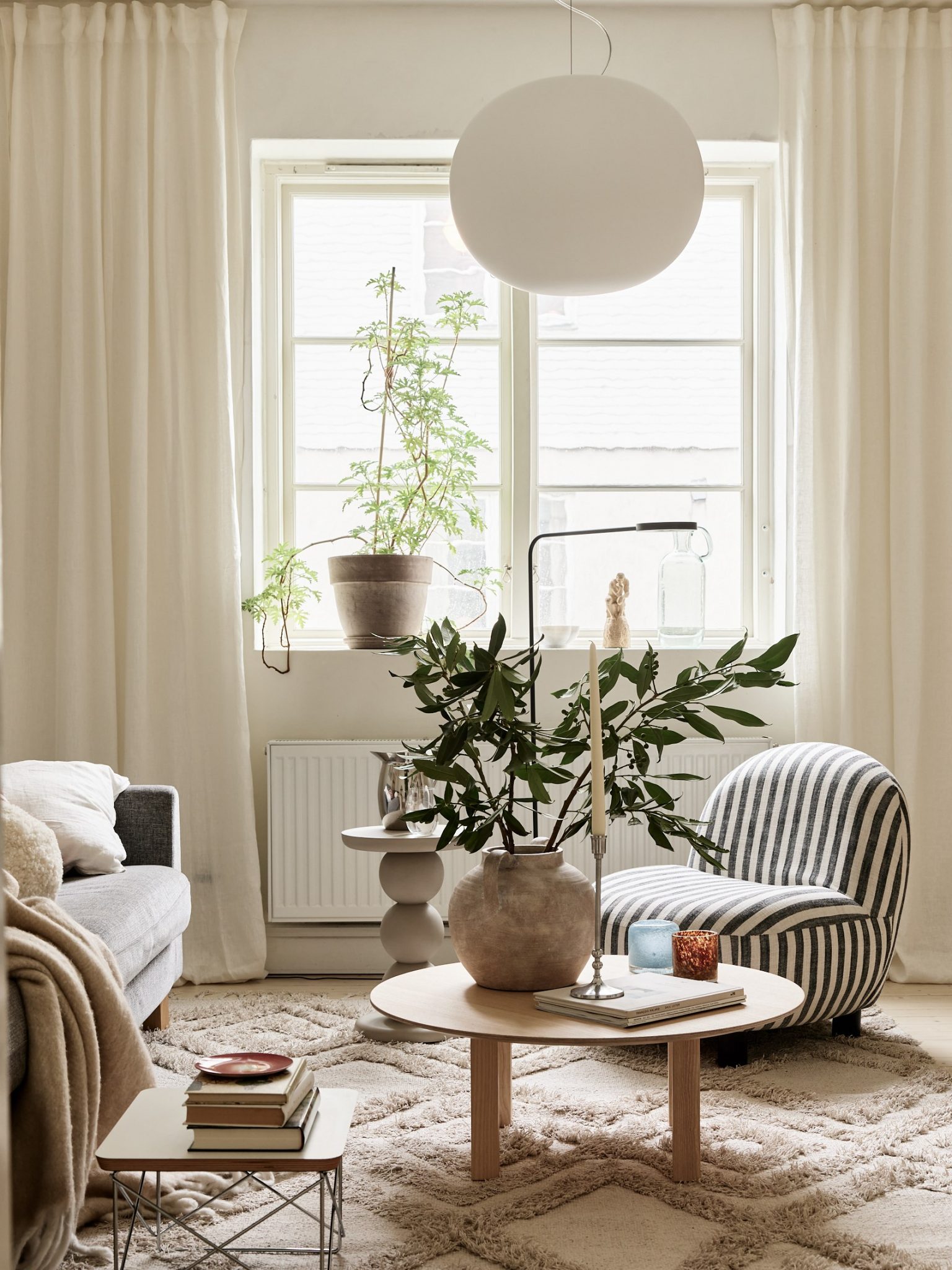 salon parquet blanc décoration scandinave