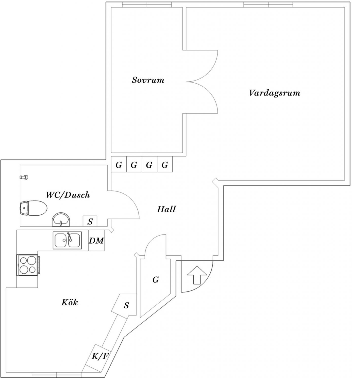 plan appartement 53m2 décoration douce et pastel