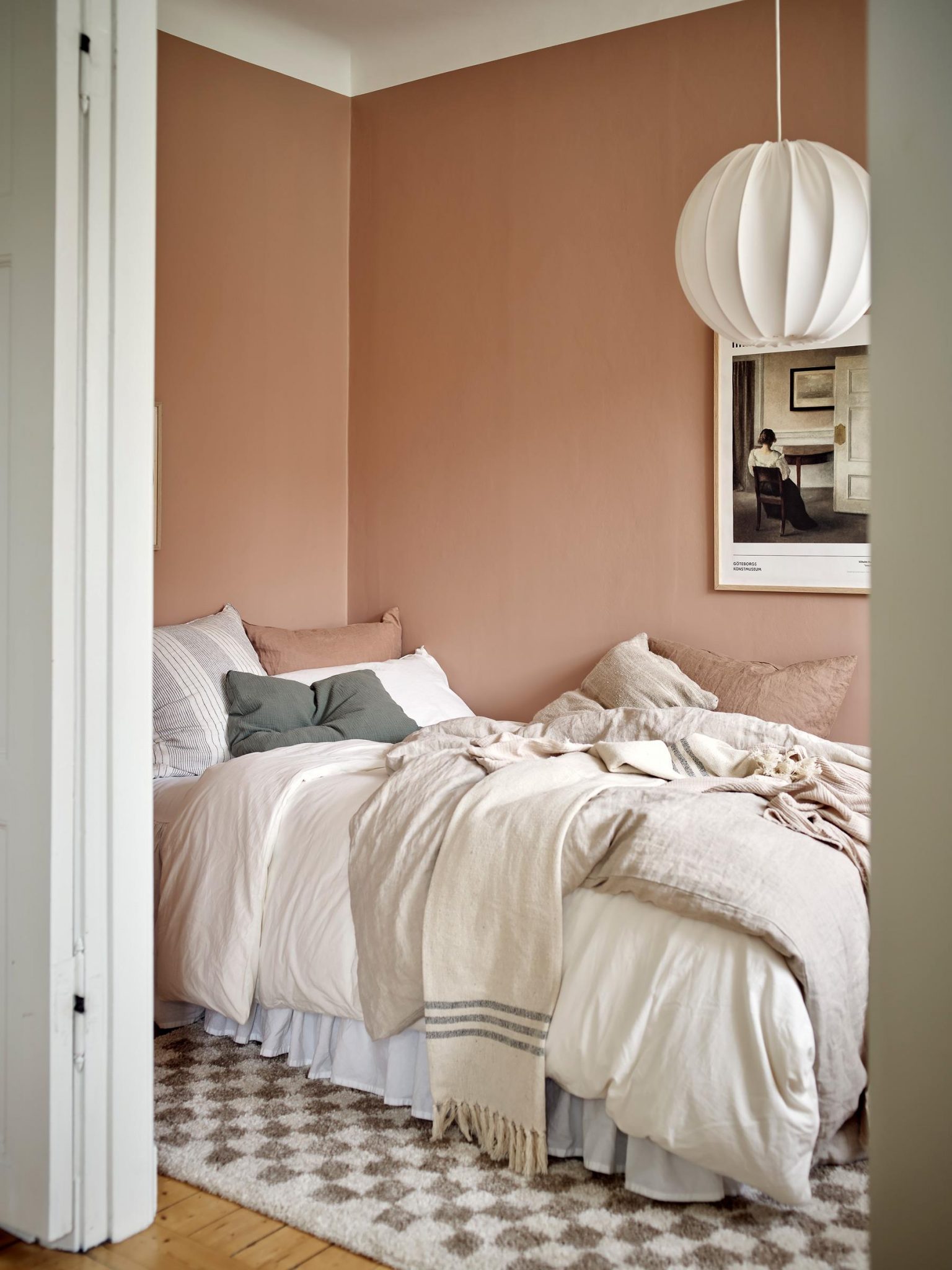 chambre rose décoration scandinave pastel