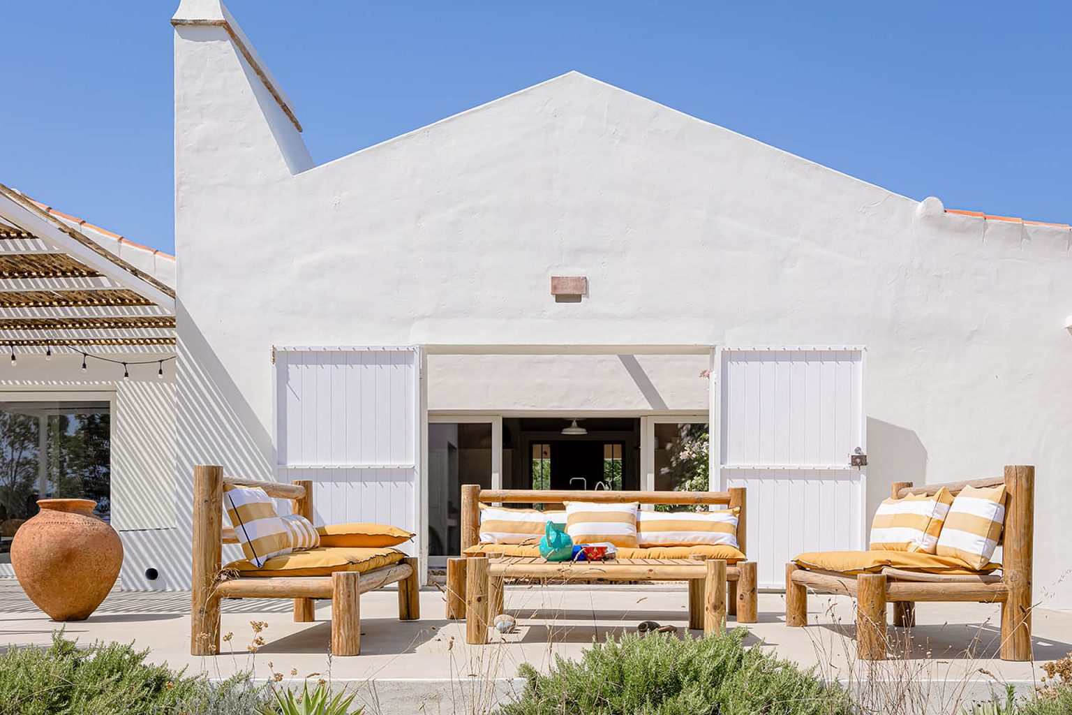 terrasse maison ancienne et blanche Portugal Casa Acima