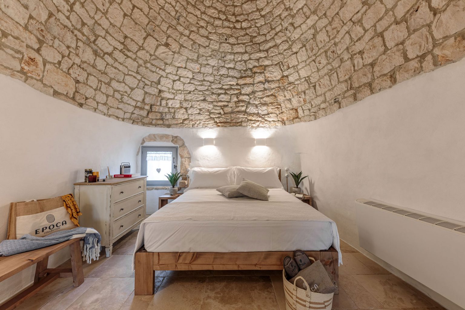 chambre voûtée trullo Pouilles Masseria Le Monache