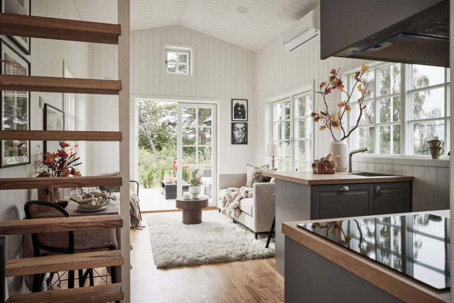 Une petite maison de 24m2 décorée en tonalités naturelles