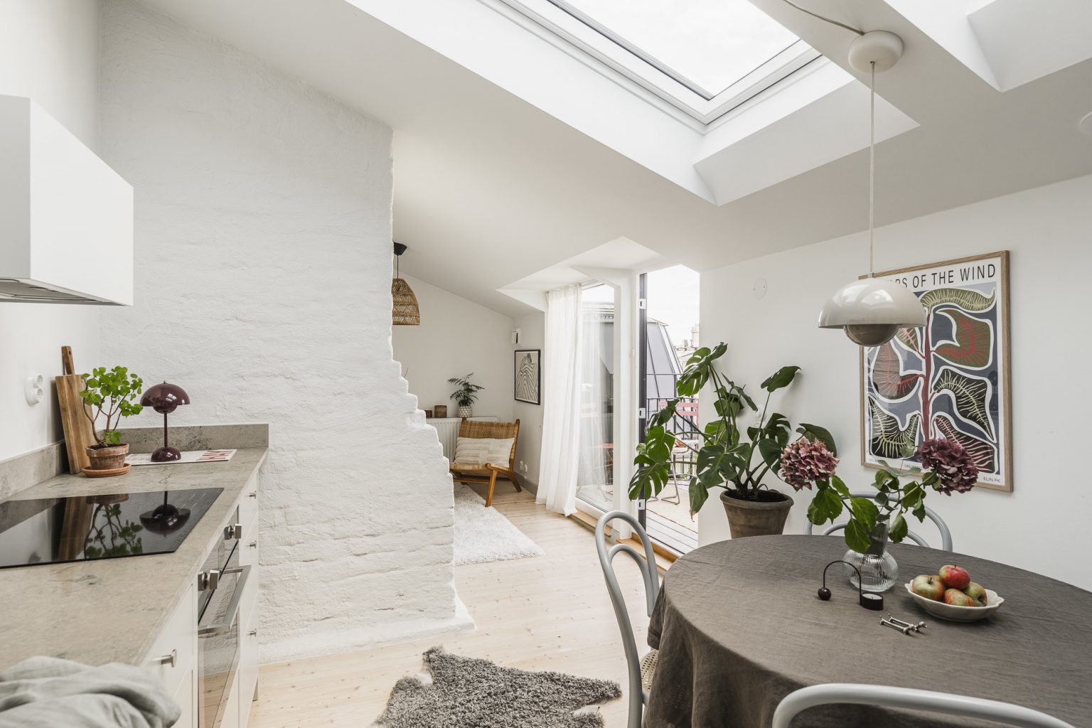 cuisine et salle à manger deux-pièces 36m2 décoration scandinave