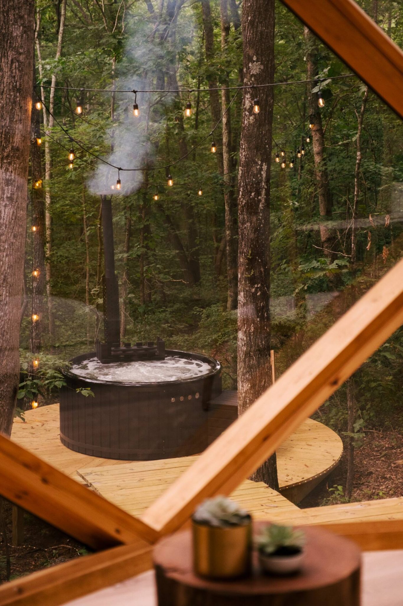 spa petite maison au dôme de verre dans la forêt The Laurel Zome