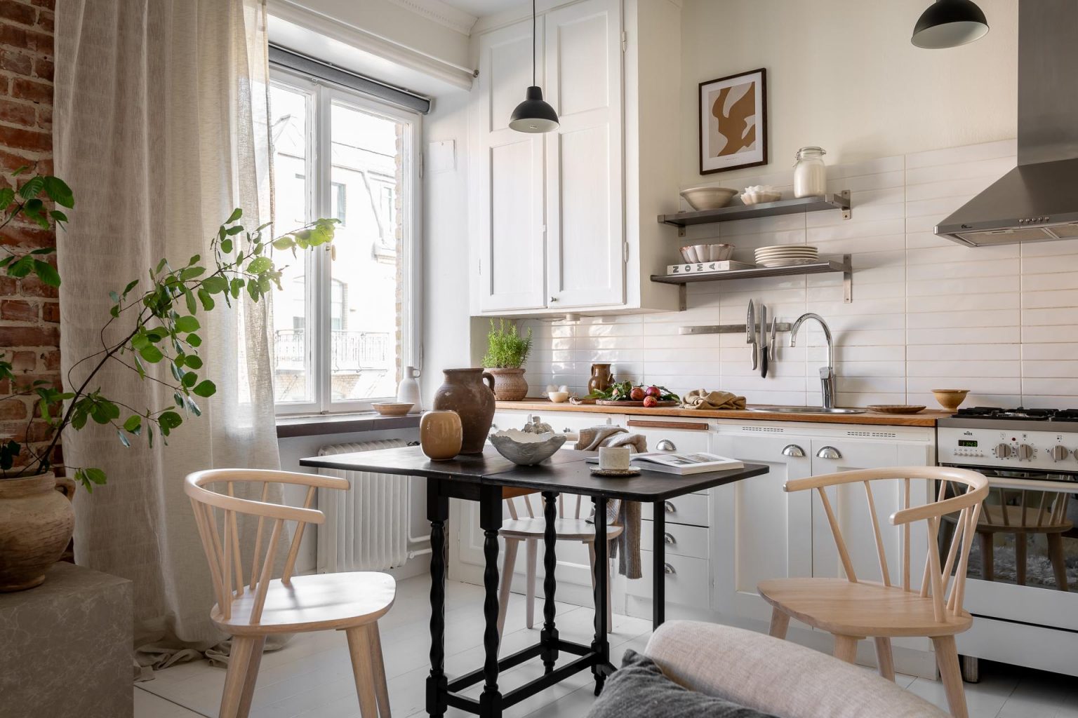 cuisine studio 36m2 décoration scandinave