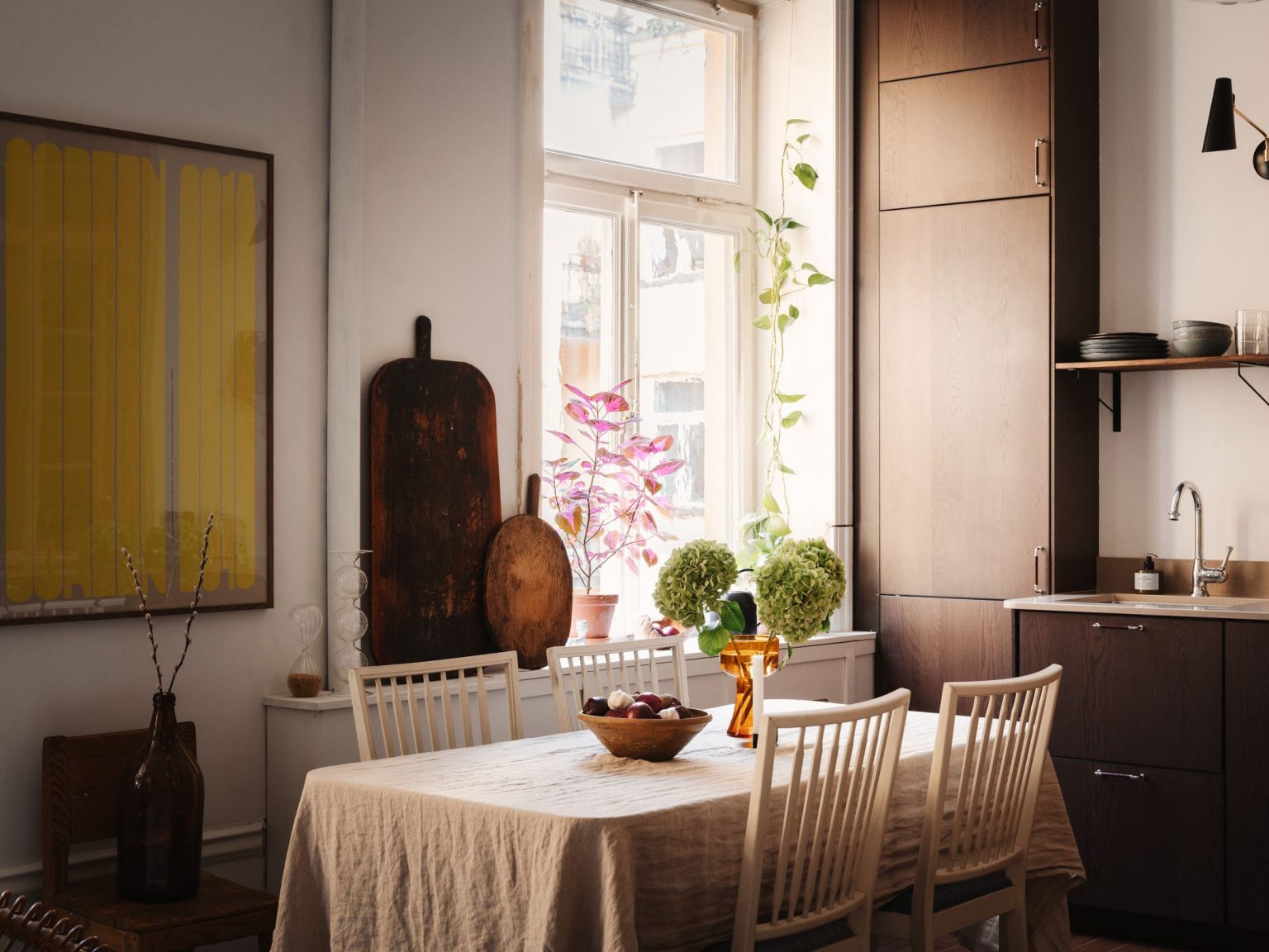 salle à manger et cuisine noyer