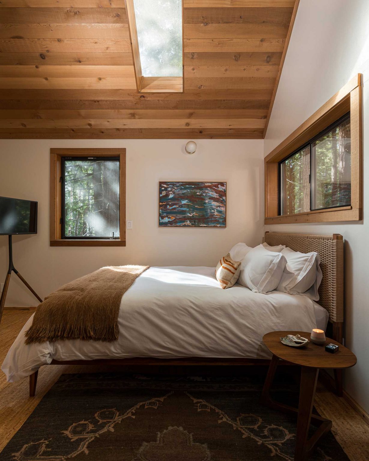 chambre vue forêt cabane Sea Ranch Californie