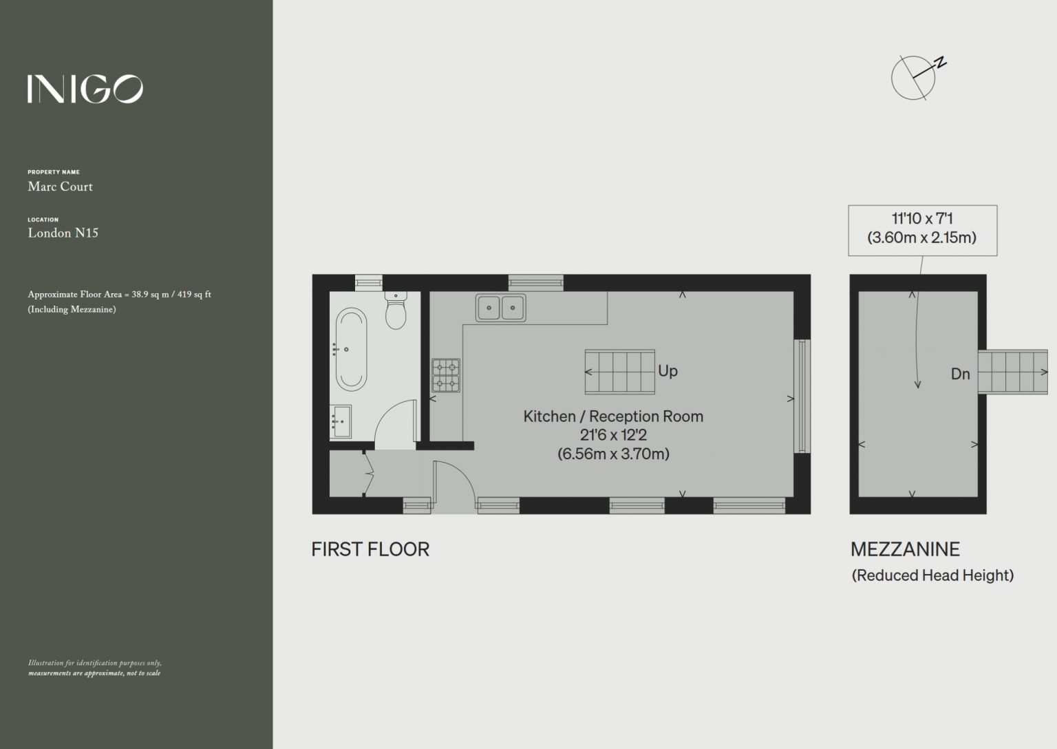 plan studio 39m2