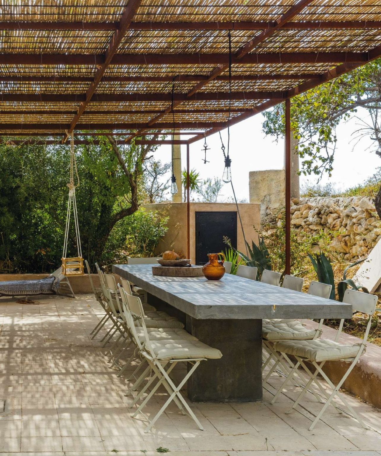 terrasse avec pergola maison traditionnelle en Sicile Casa Balat