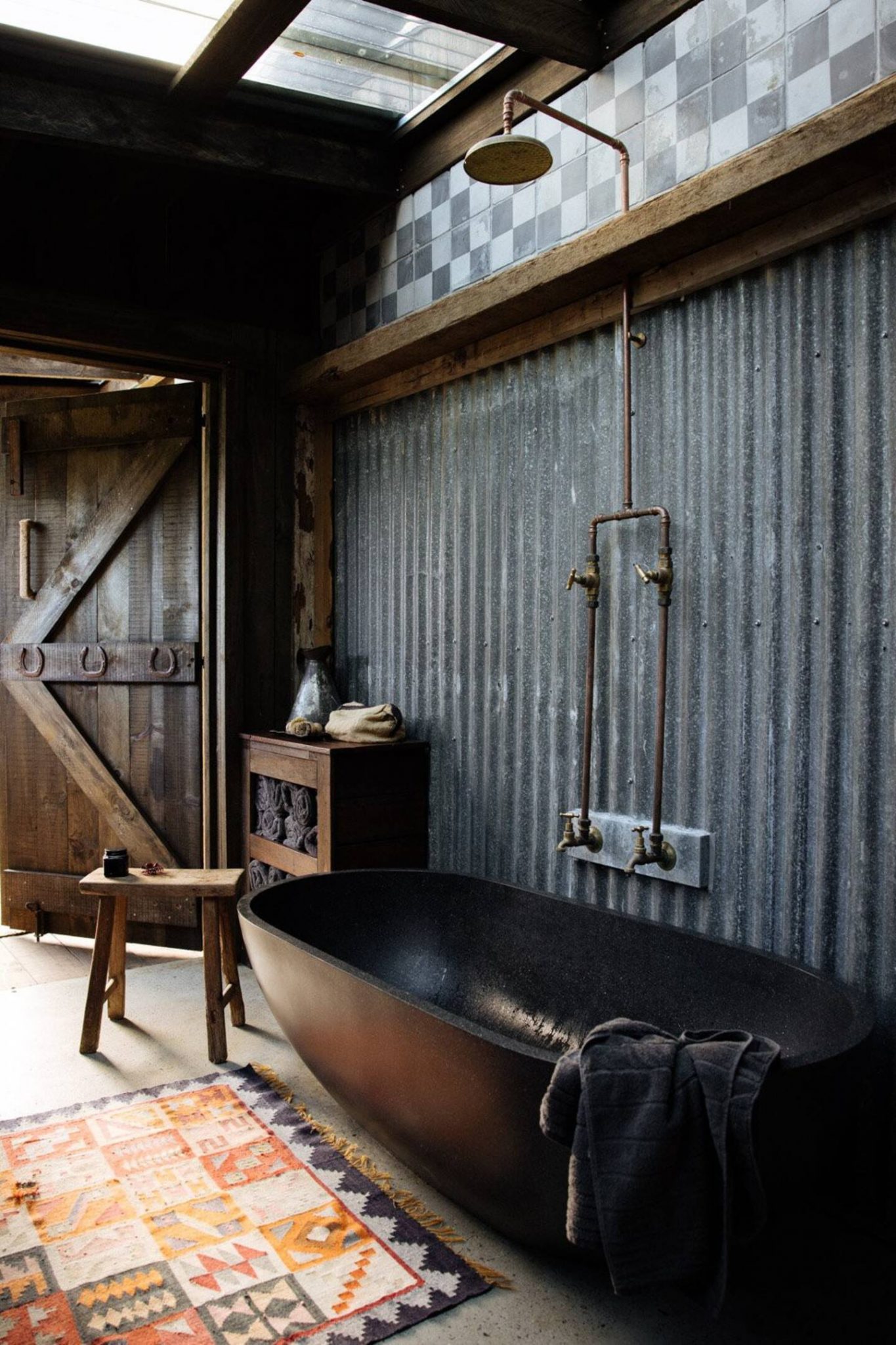 salle de bain rustique Hillview Stables Australie