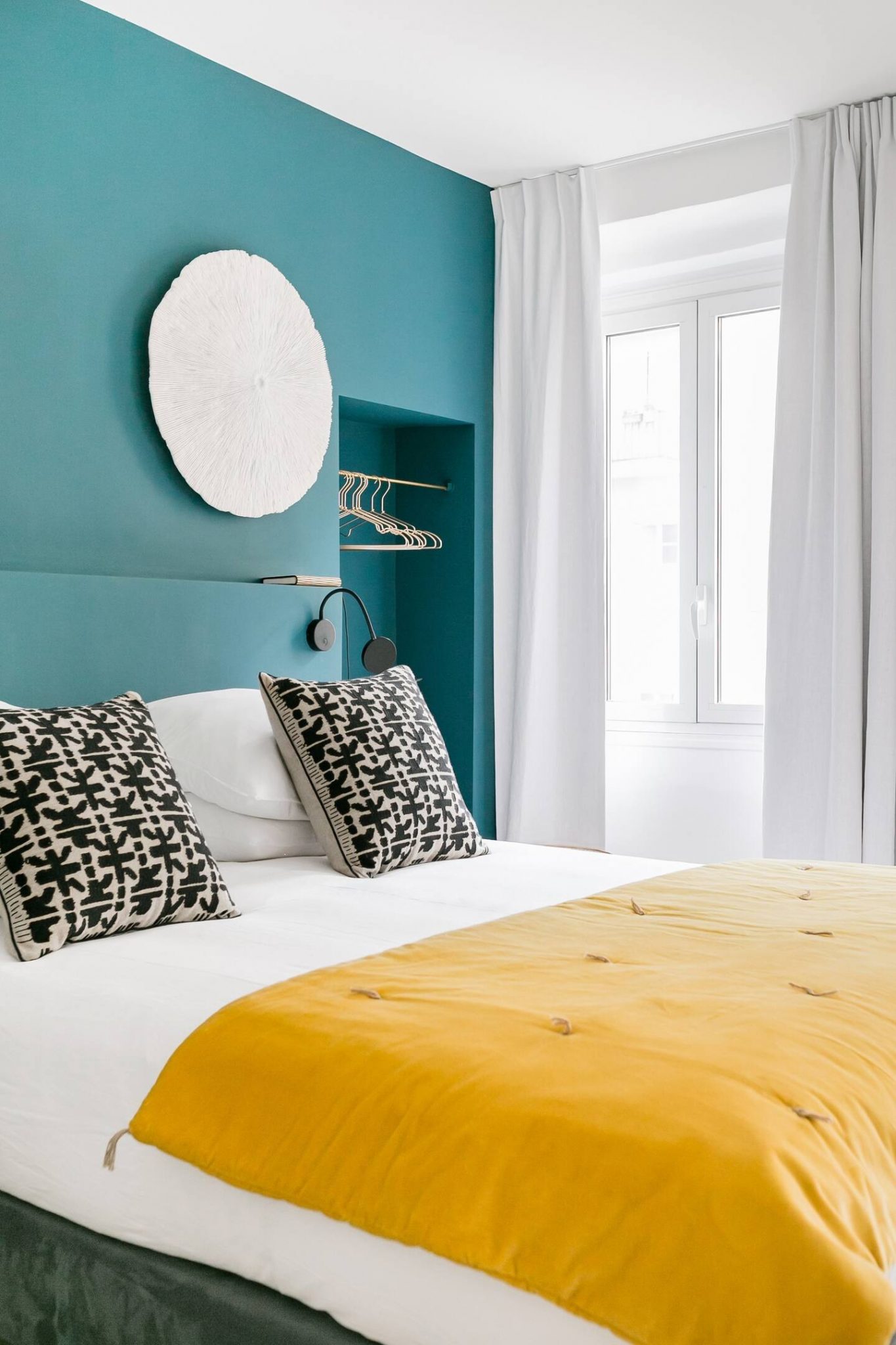 chambre bleue et jaune