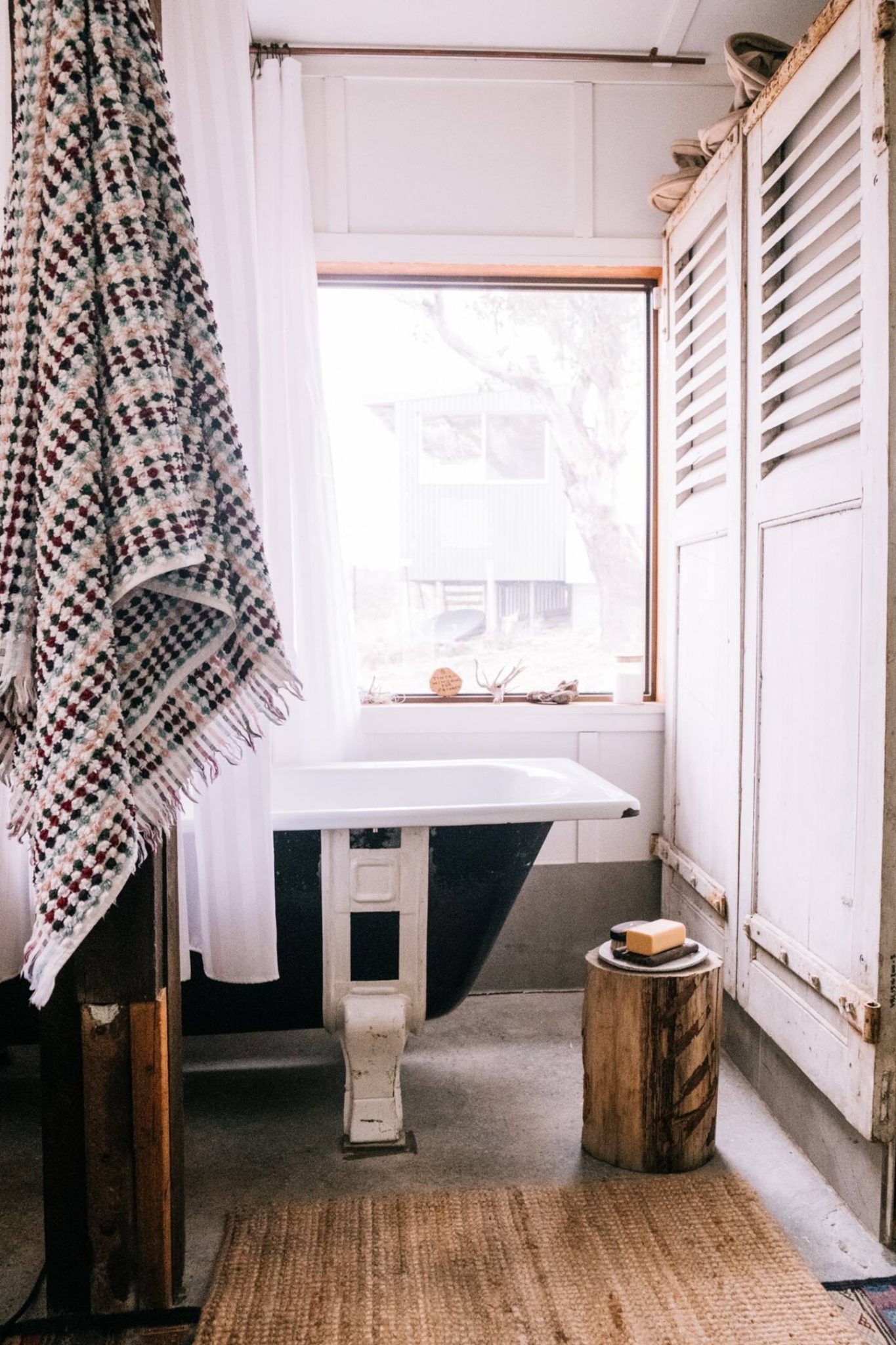 salle de bain décoration vintage maison Tasmanie Coldwater Cabin