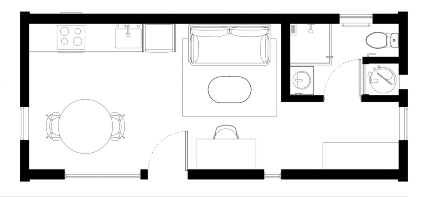 plan petite maison 32m2 préfabriquée