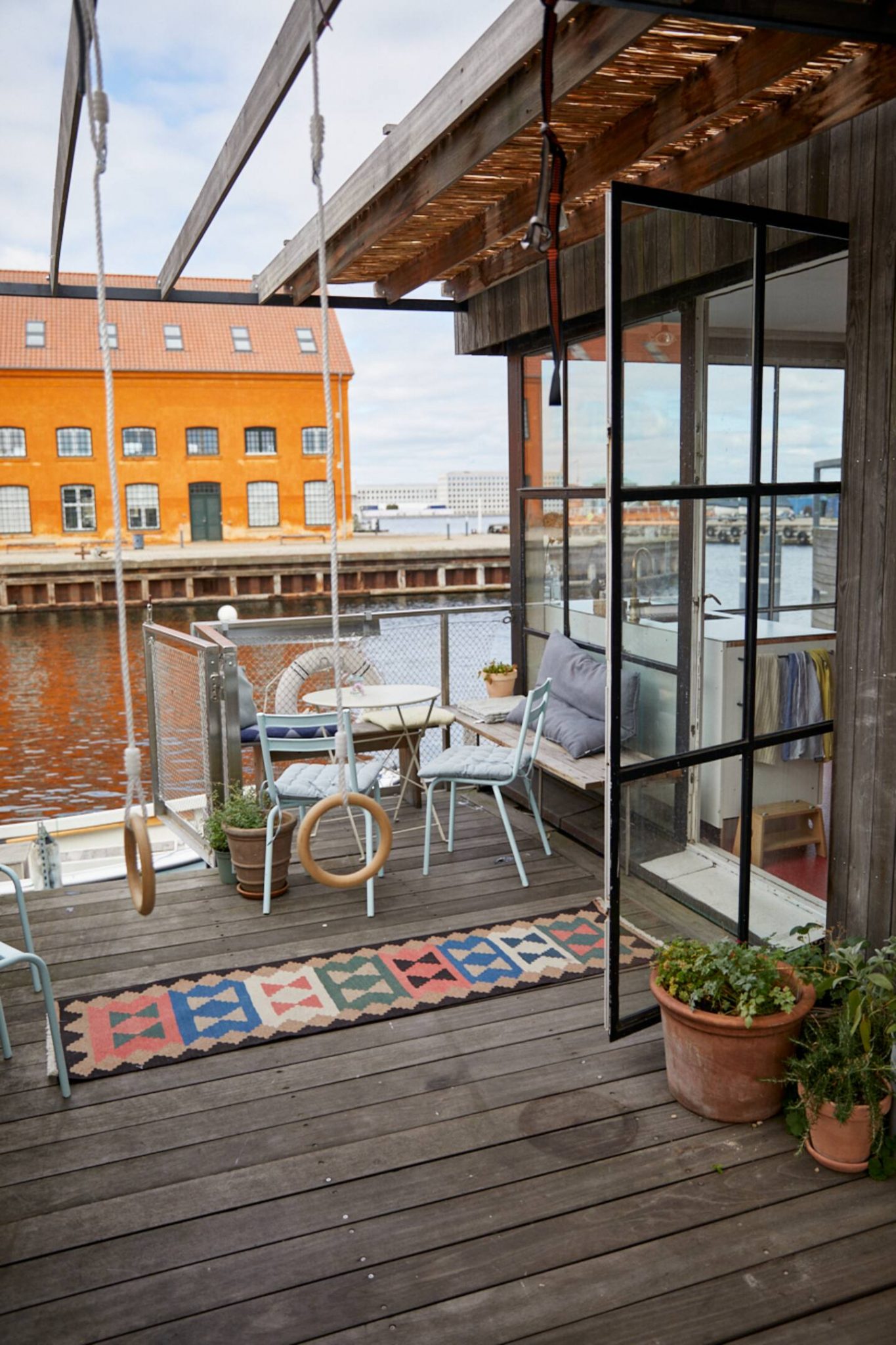 terrasse houseboat Copenhague