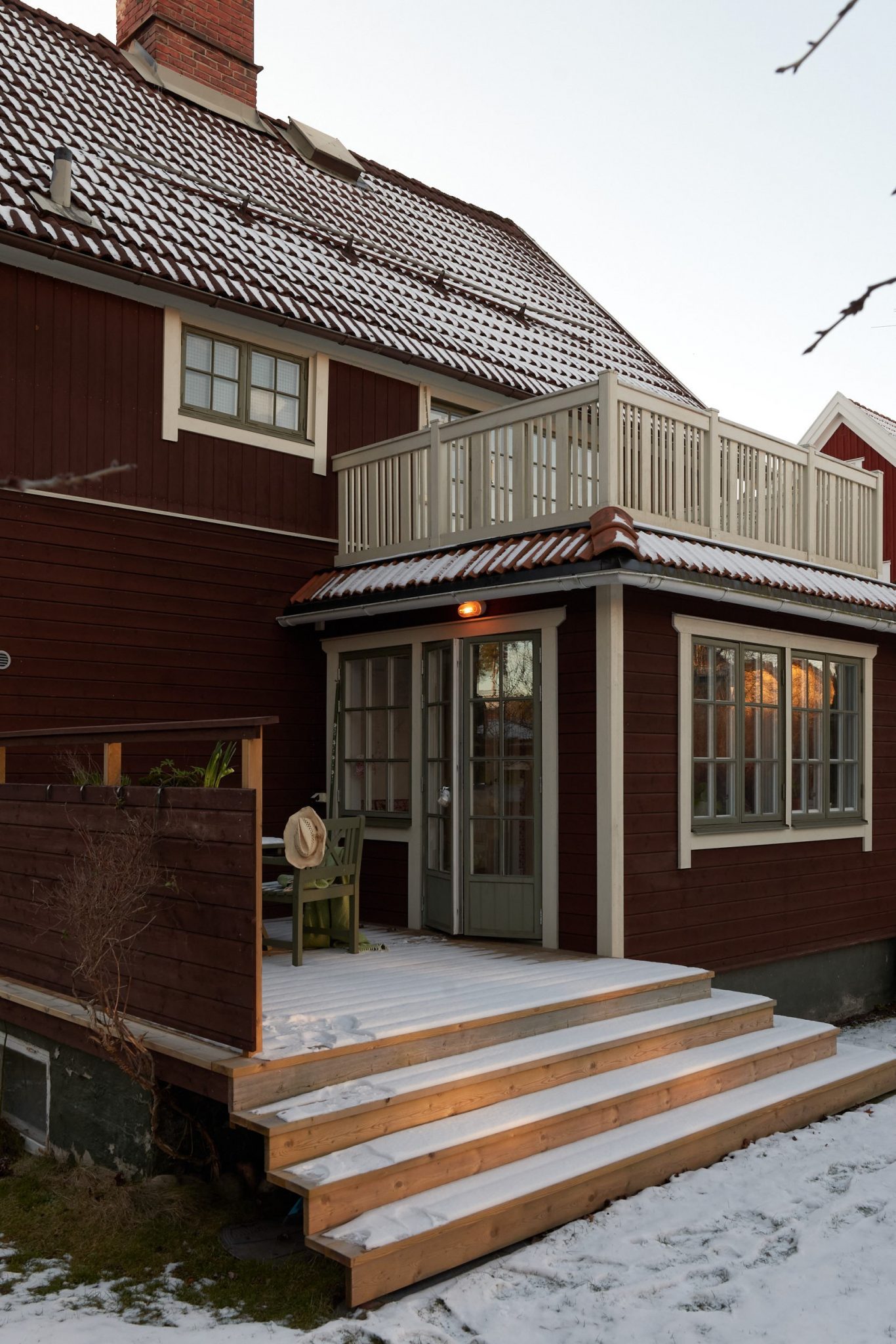 maison ancienne en bois rouge Suède