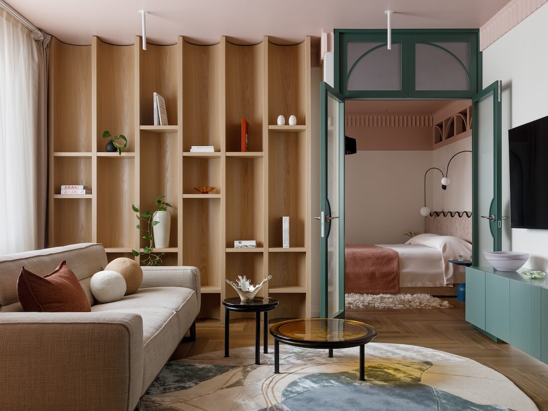 Style éclectique pour un appartement aux tonalités douces