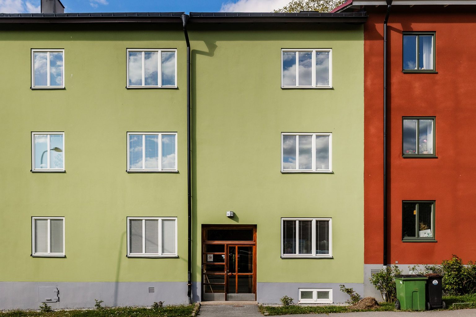 immeuble Suède années 1940 façade verte