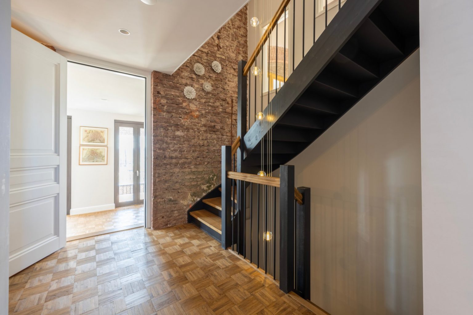 palier escalier bois et acier