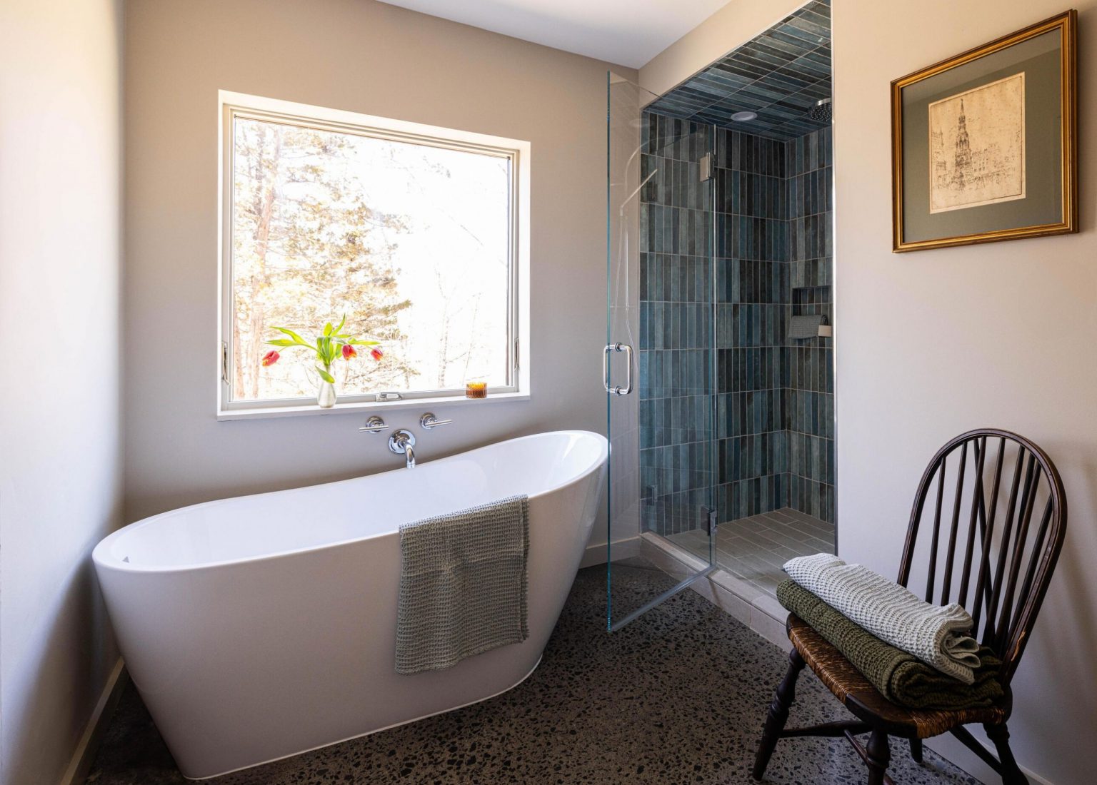 salle de bain design baignoire îlot