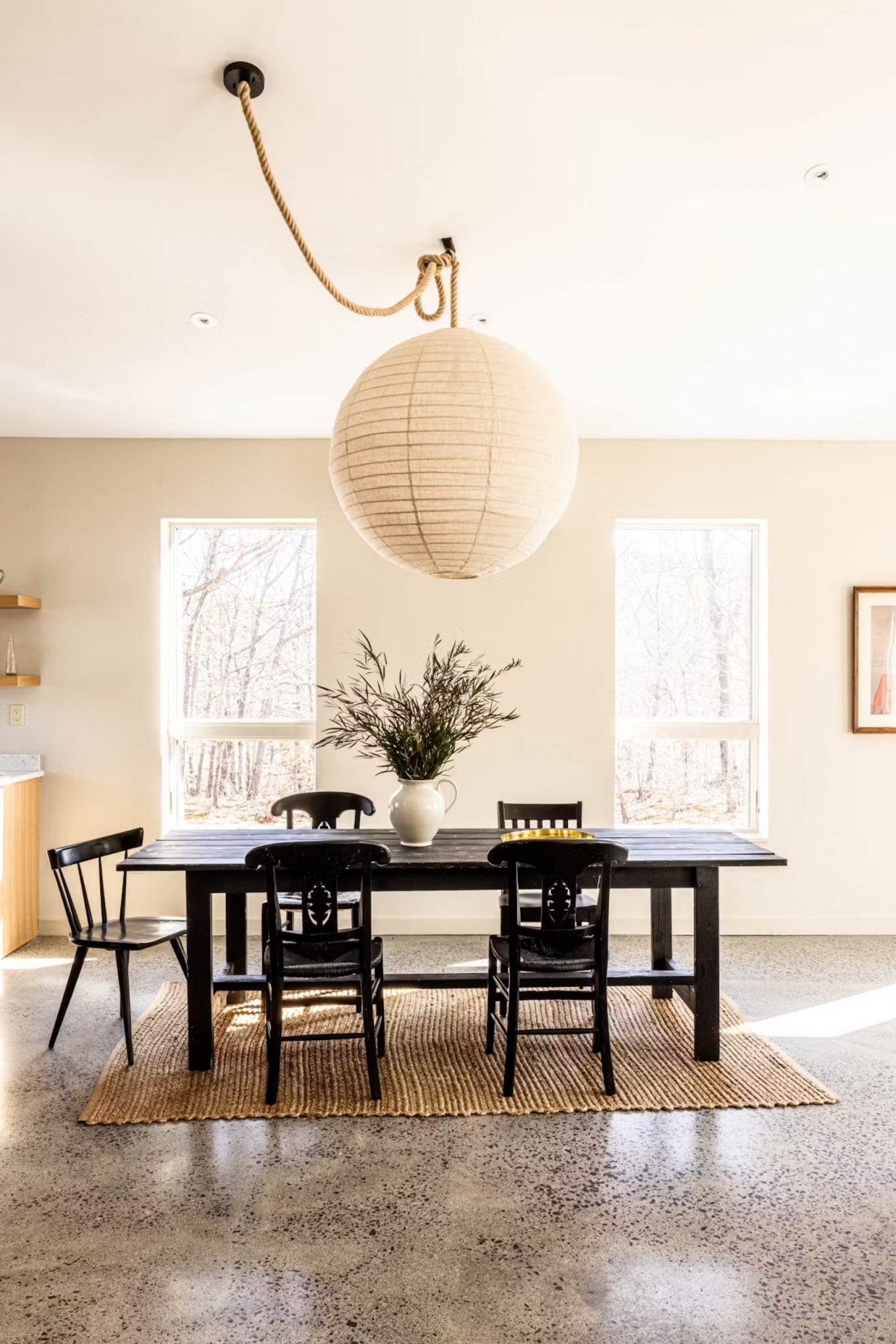 salle à manger décoration rustique chic maison passive en bois