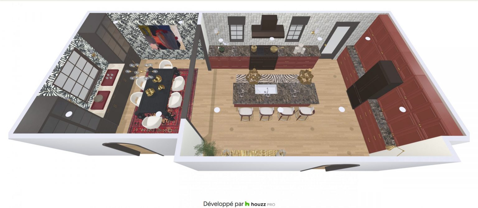 cuisine Houzz Pro plan 3D