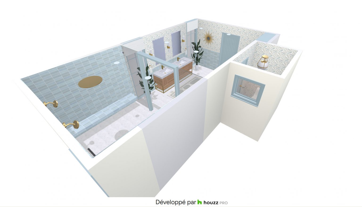 plan 3D salle de bain