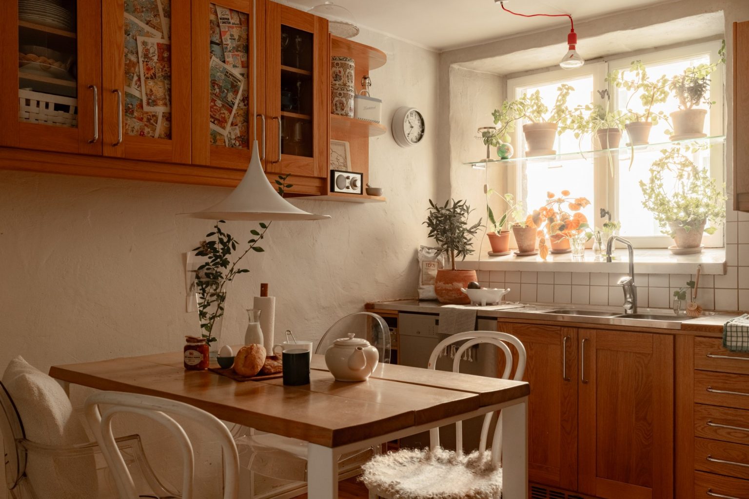 cuisine bois ouverte décoration vintage
