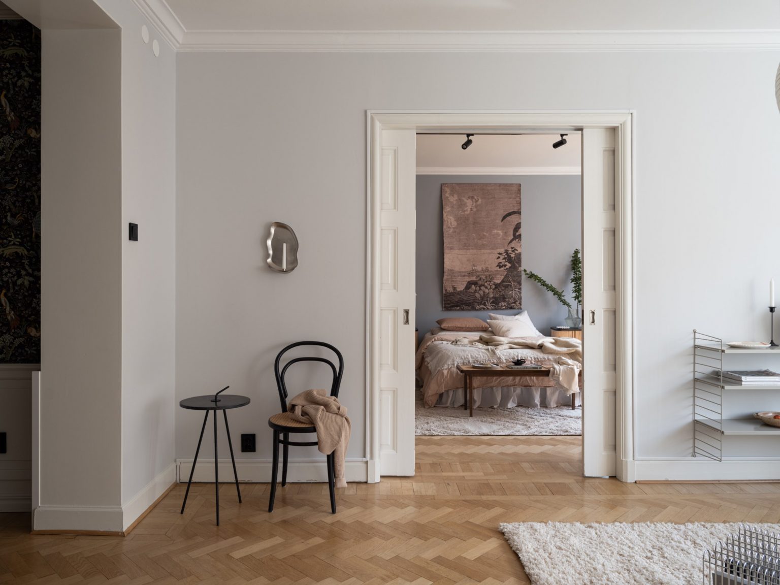 salon et chambre décoration scandinave