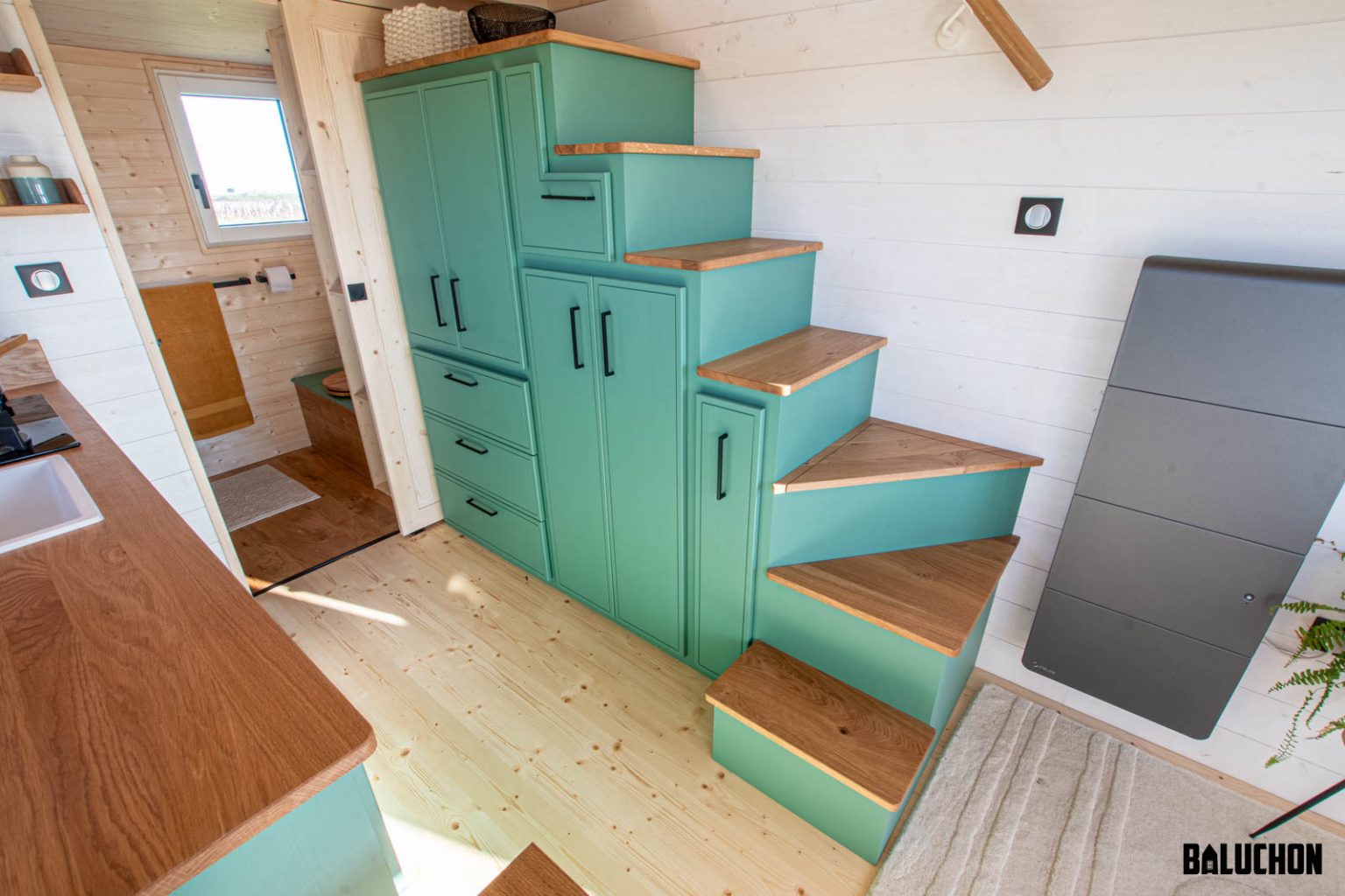 intérieur mini maison mobile Baluchon