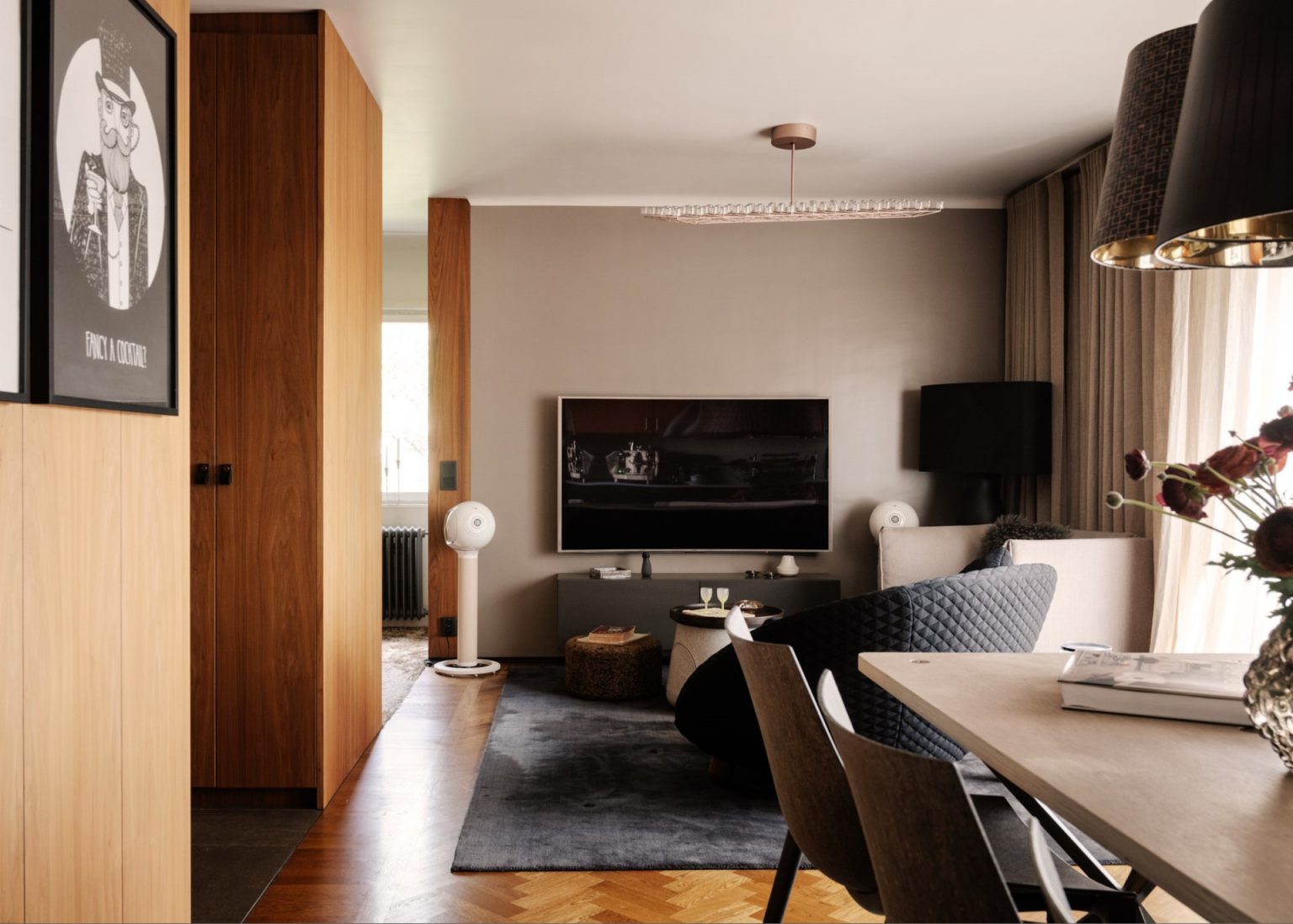 studio 42m2 avec alcôve décoration design bois et gris