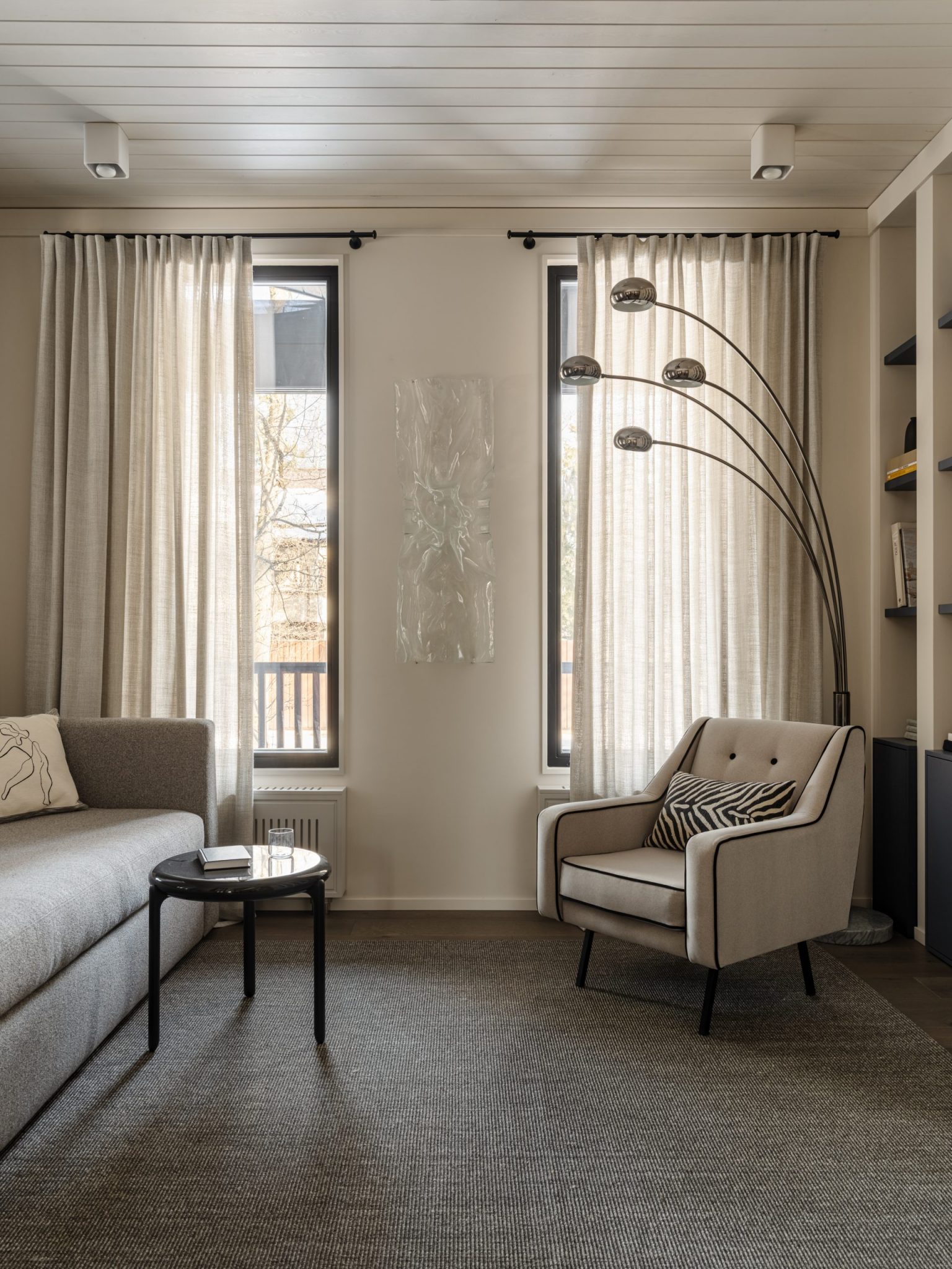 salon décoration contemporaine maison en bois