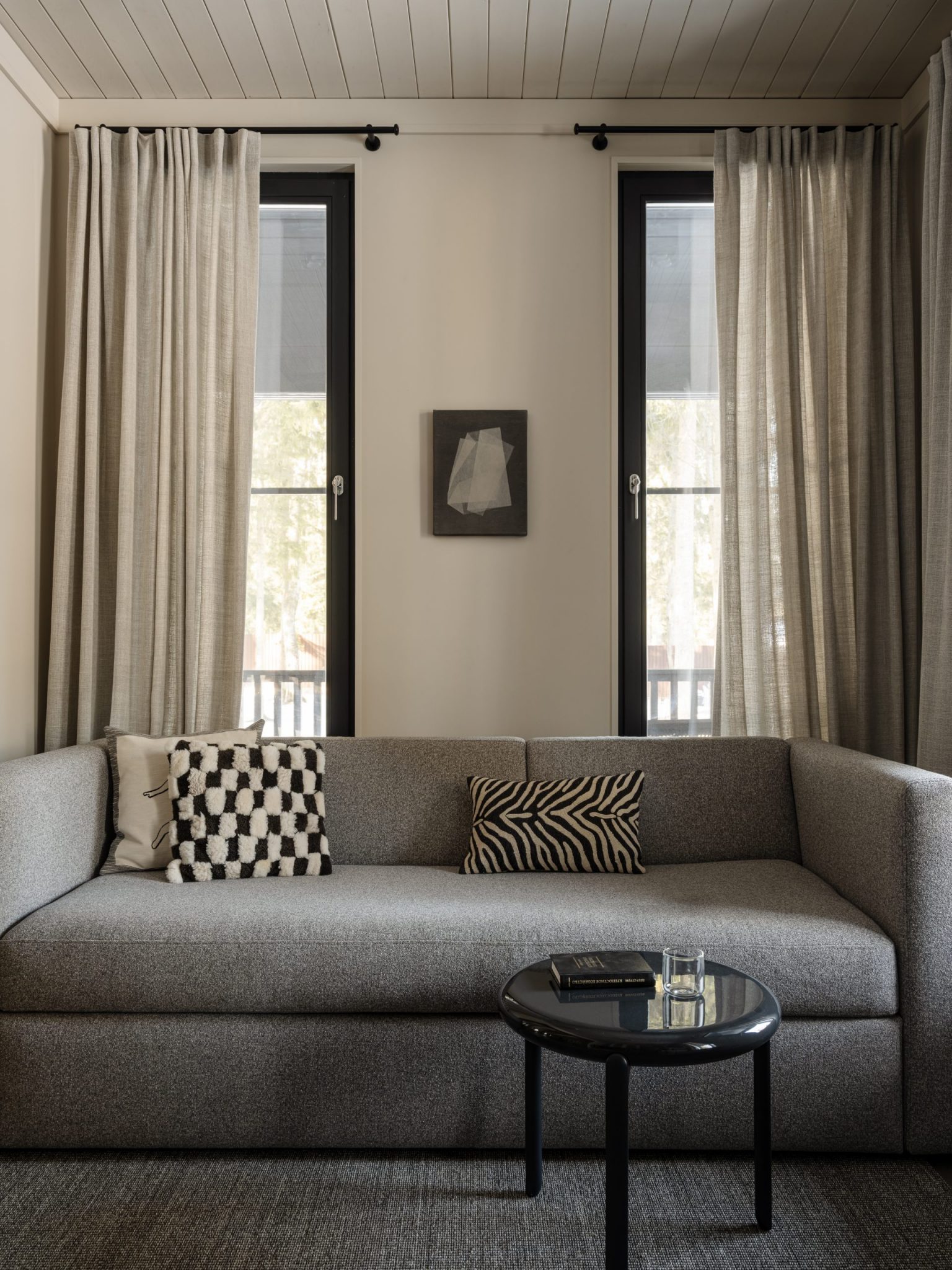 salon décoration contemporaine maison en bois