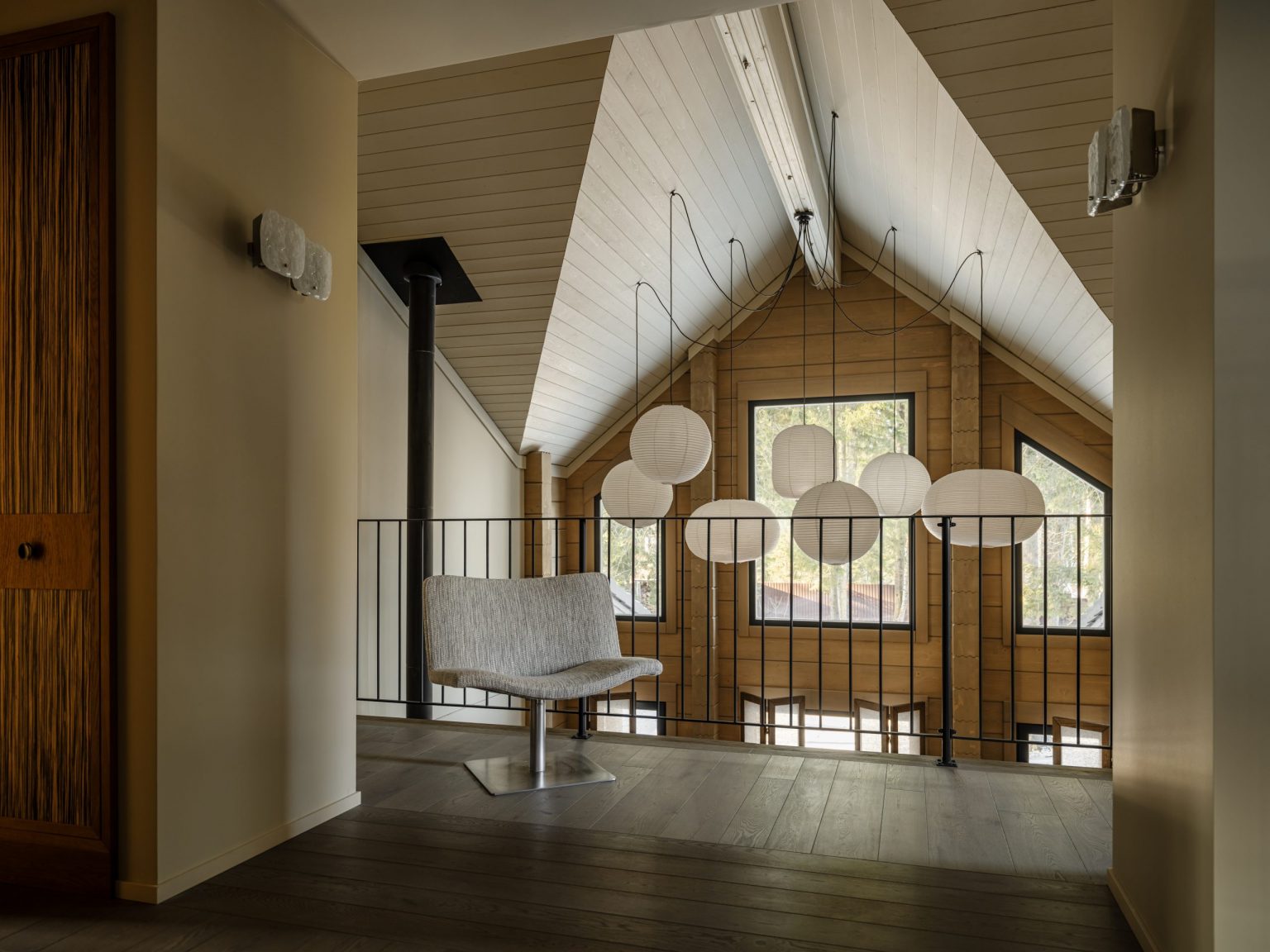 mezzanine décoration contemporaine maison en bois