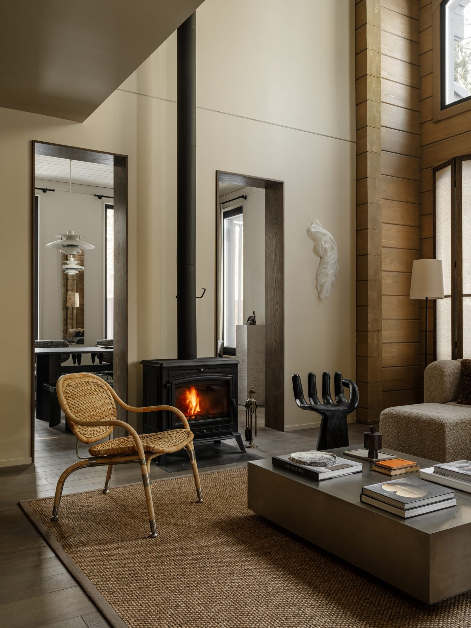 salon décoration contemporaine maison en bois