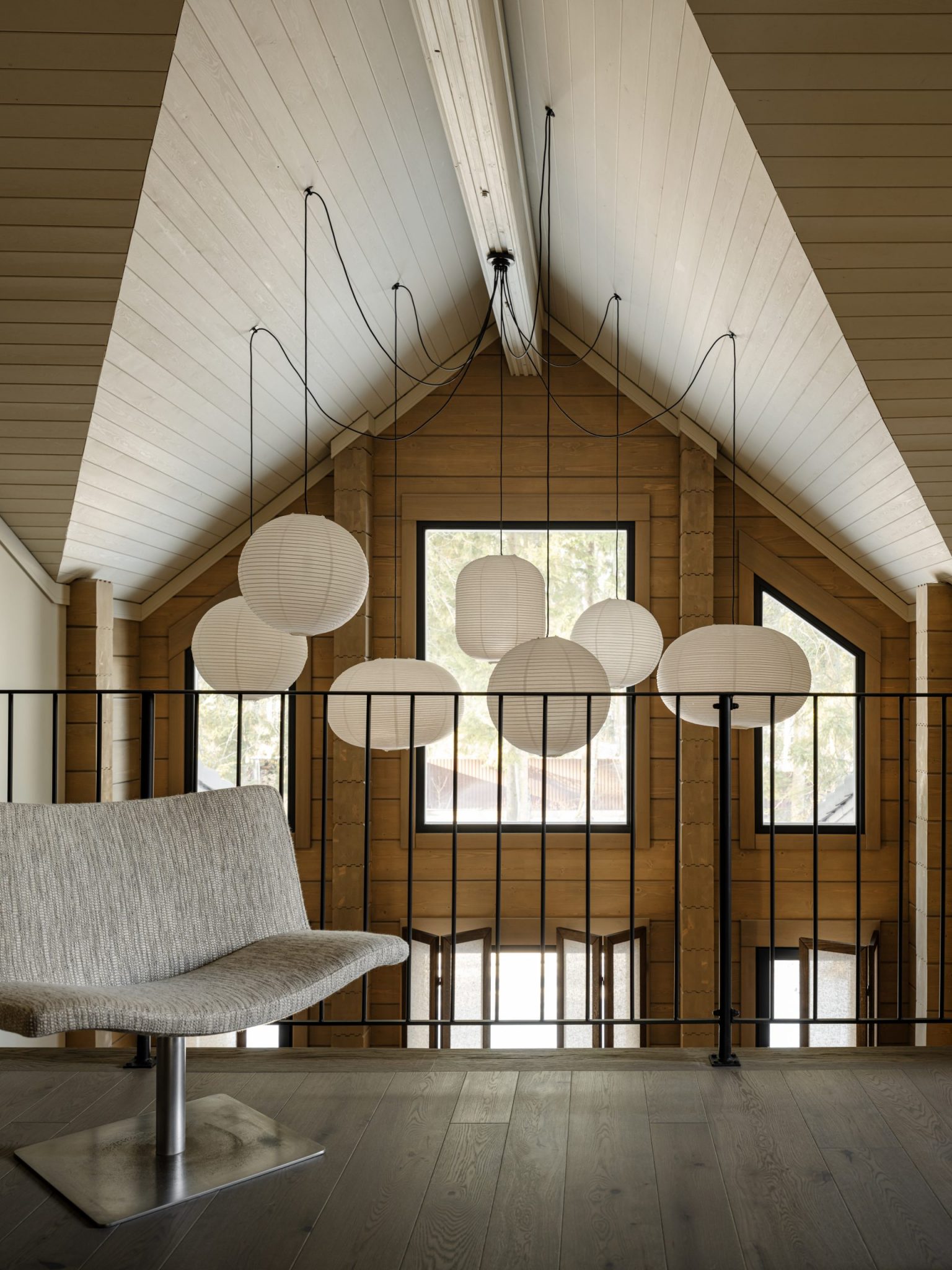 mezzanine décoration contemporaine maison en bois