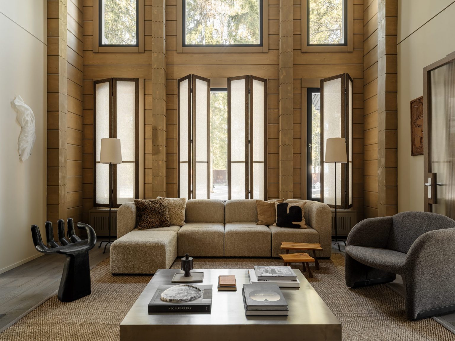 salon décoration contemporaine maison en bois