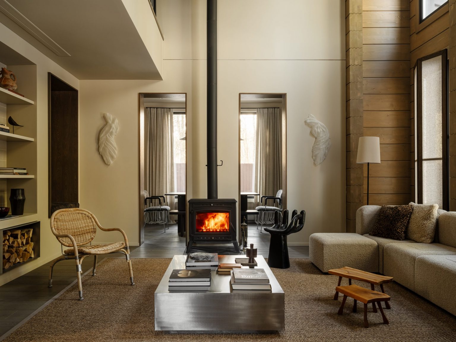 salon décoration contemporaine maison en bois