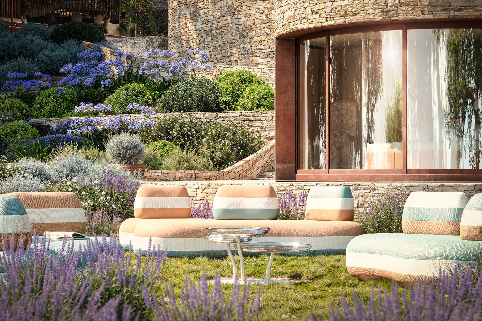 jardin maison bioclimatique et circulaire CURV à Gordes