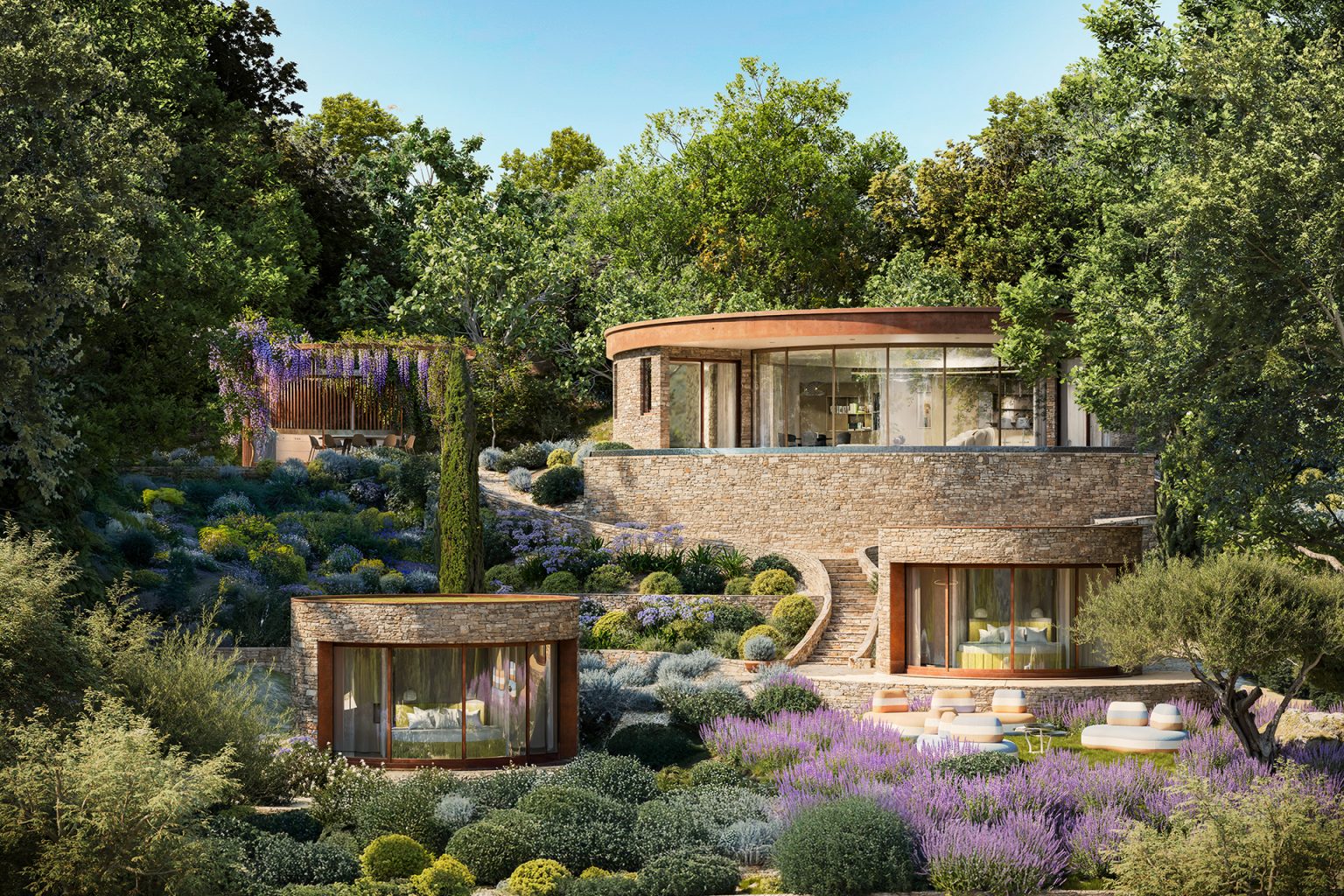 maison bioclimatique et circulaire CURV à Gordes