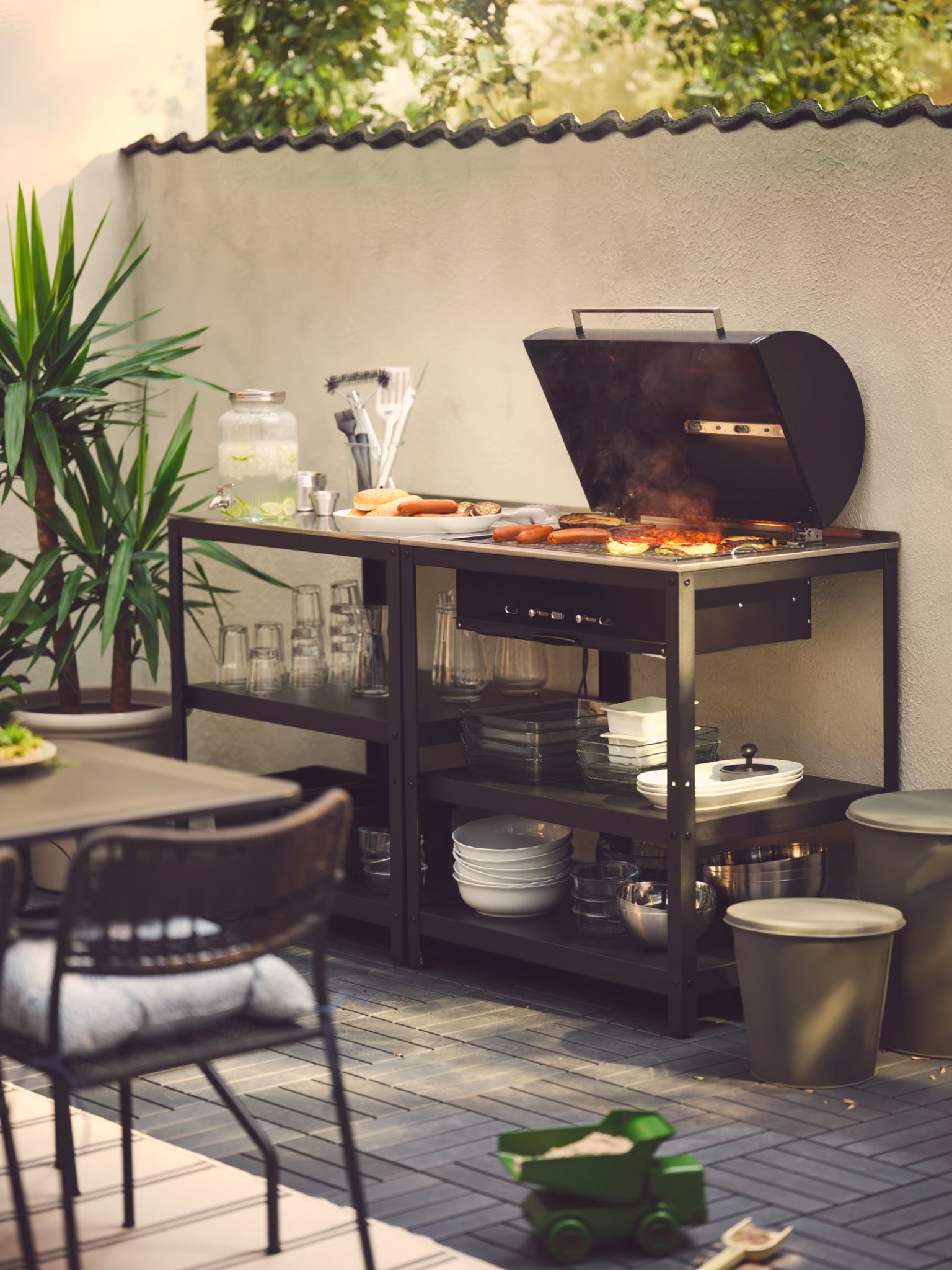 barbecue électrique pour cuisine d'été en acier
