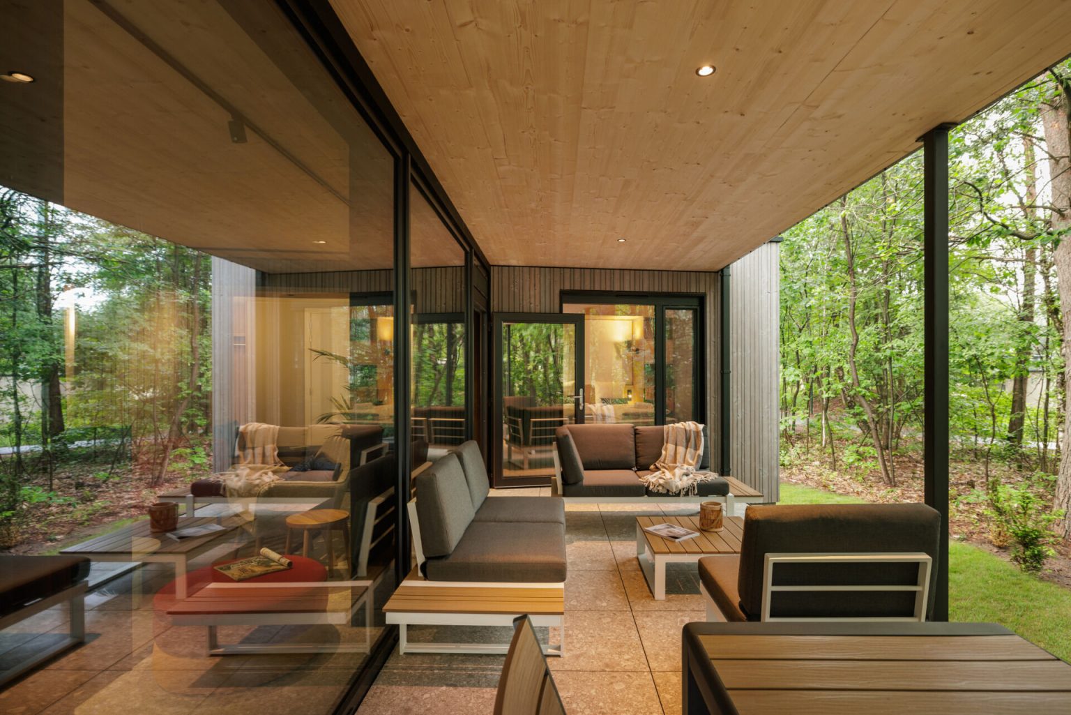 terrasse maison préfabriquée et modulaire 88m2 Center Parcs