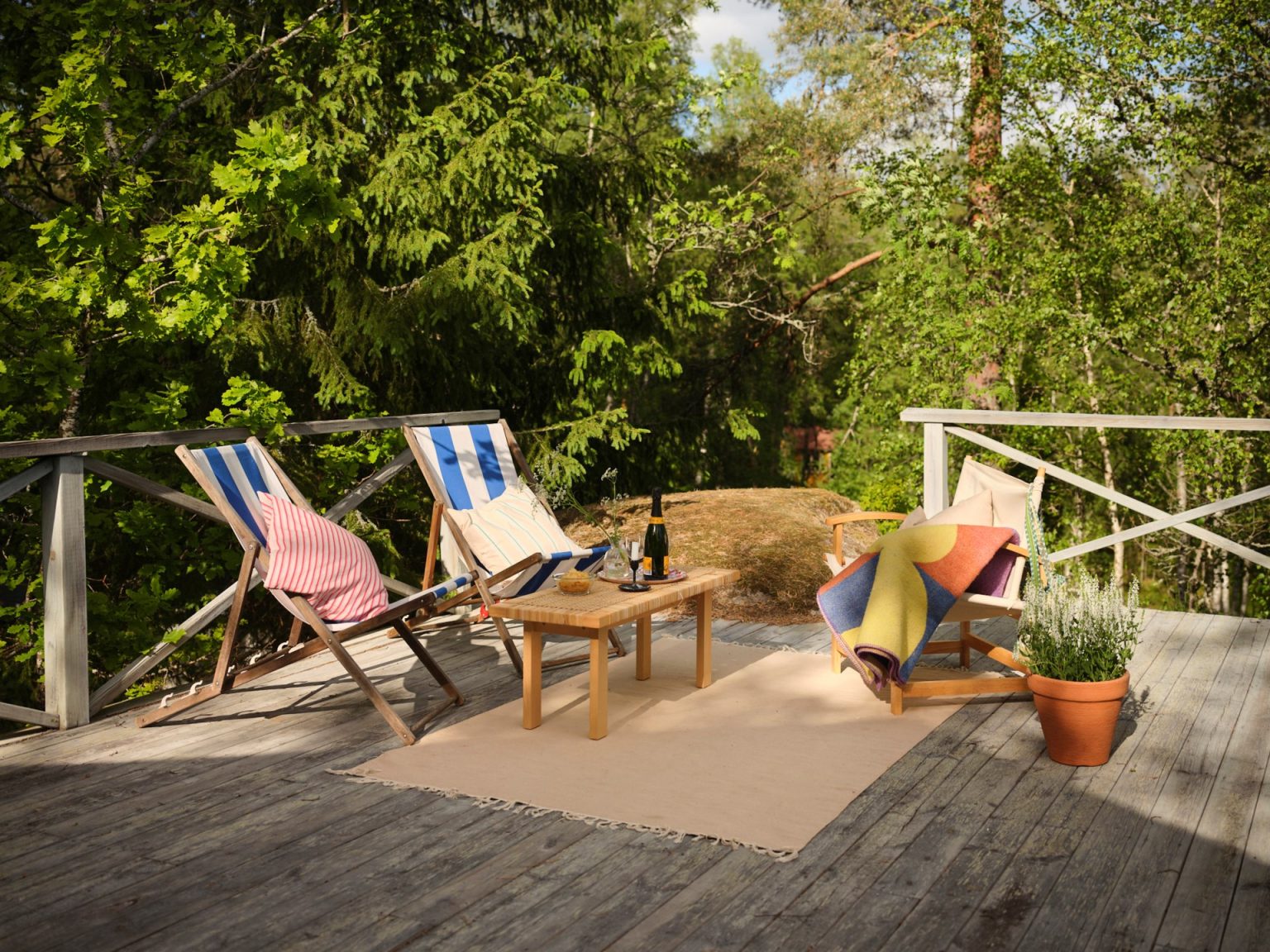 terrasse bois avec garde-corps bois