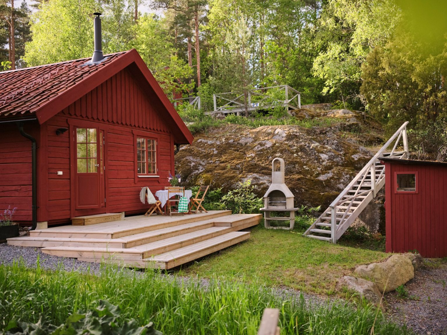 maison bois rouge Suède