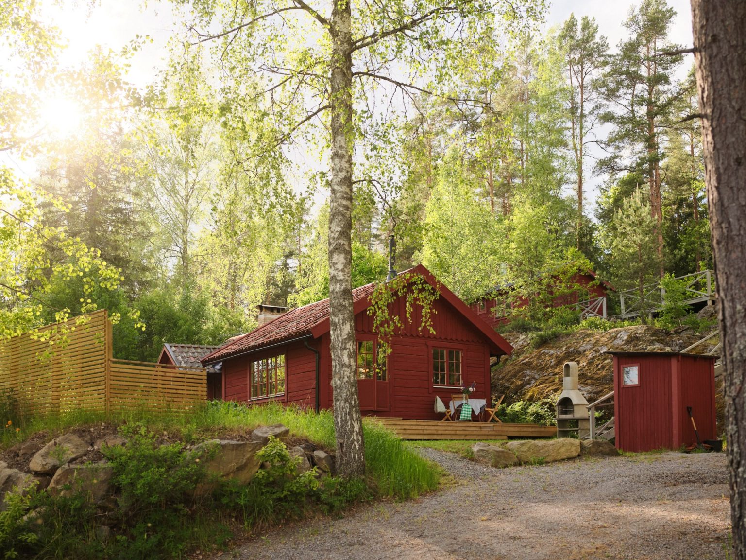 maison bois rouge Suède
